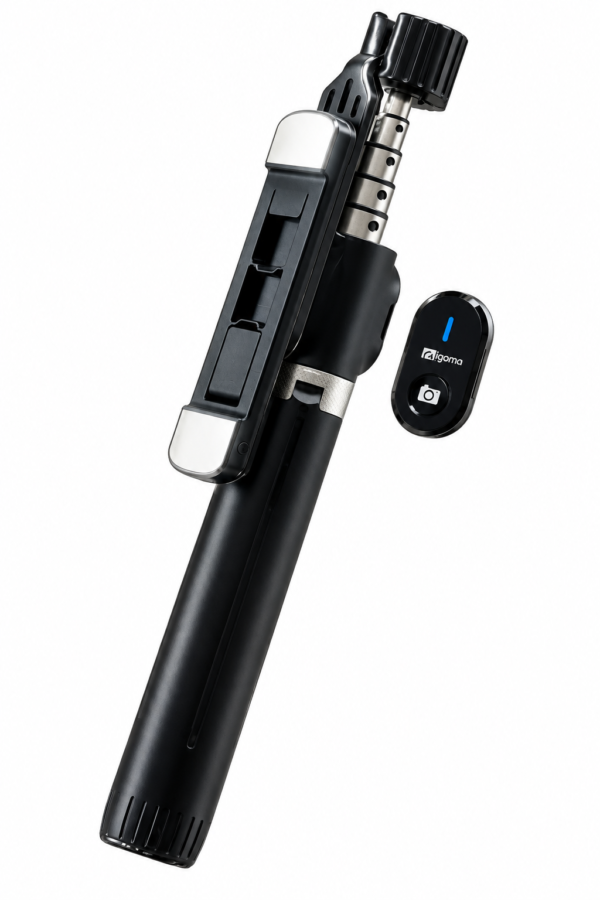 Palo selfie negro y mando Bluetooth